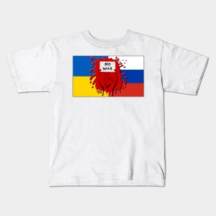 No War poster Ukraine and RUSSIA Kids T-Shirt